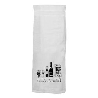 Wine Pain Scale Flour Sack Hang Tight Towel - Twisted Wares®