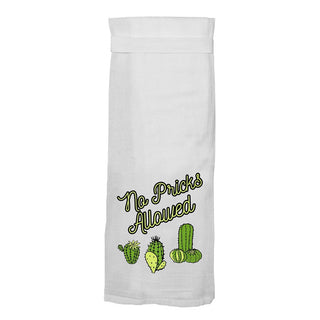 No Pricks Allowed Flour Sack Hang Tight Towel - Twisted Wares®