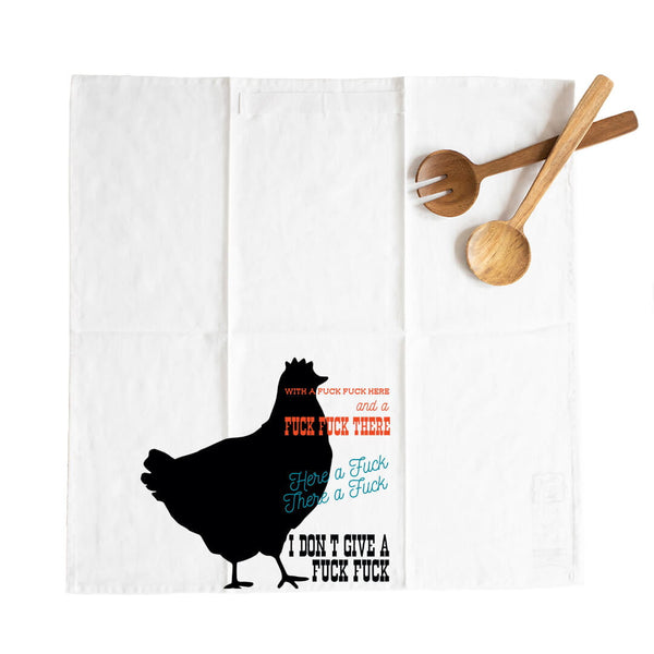 With A Fuck Fuck Here Flour Sack Hang Tight Towel - Twisted Wares®