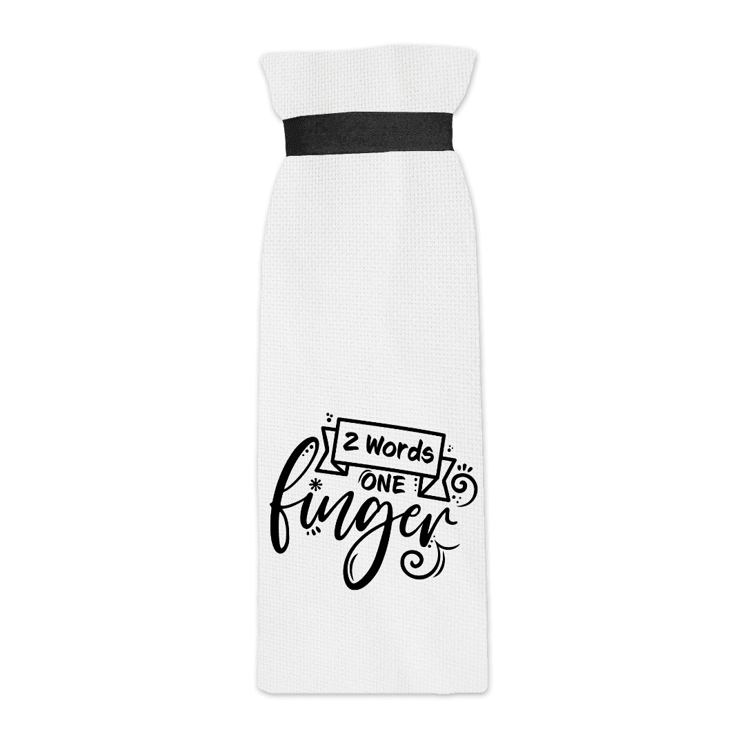 2 Words, One Finger Terry Towel - Twisted Wares®