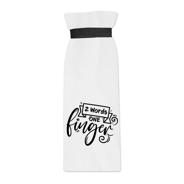 2 Words, One Finger Terry Towel