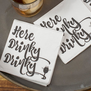 Here Drinky Drinky Cocktail Napkins - Twisted Wares®