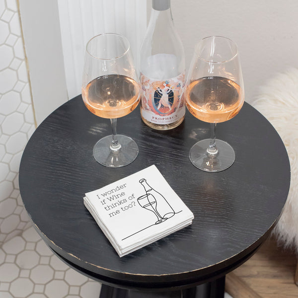 I Wonder If Wine Thinks Of Me Too? Cocktail Napkins - Twisted Wares®